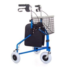 Aluminium Tri-walker Frost with Basket, Tray and Shopping Bag
